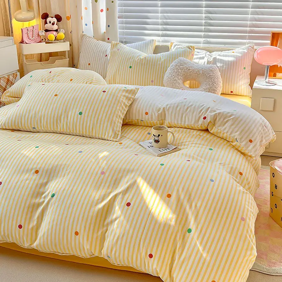 Embroidered Cotton Bedding Set, shown in a styled room